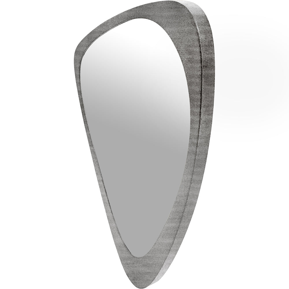 Product photograph of Libra Interiors Martin Iron Framed Abstract Wall Mirror Brushed Grey Finish Small from Olivia's.