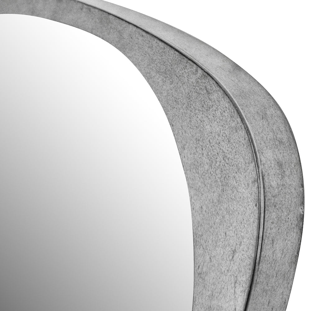 Product photograph of Libra Interiors Martin Iron Framed Abstract Wall Mirror Brushed Grey Finish Small from Olivia's.