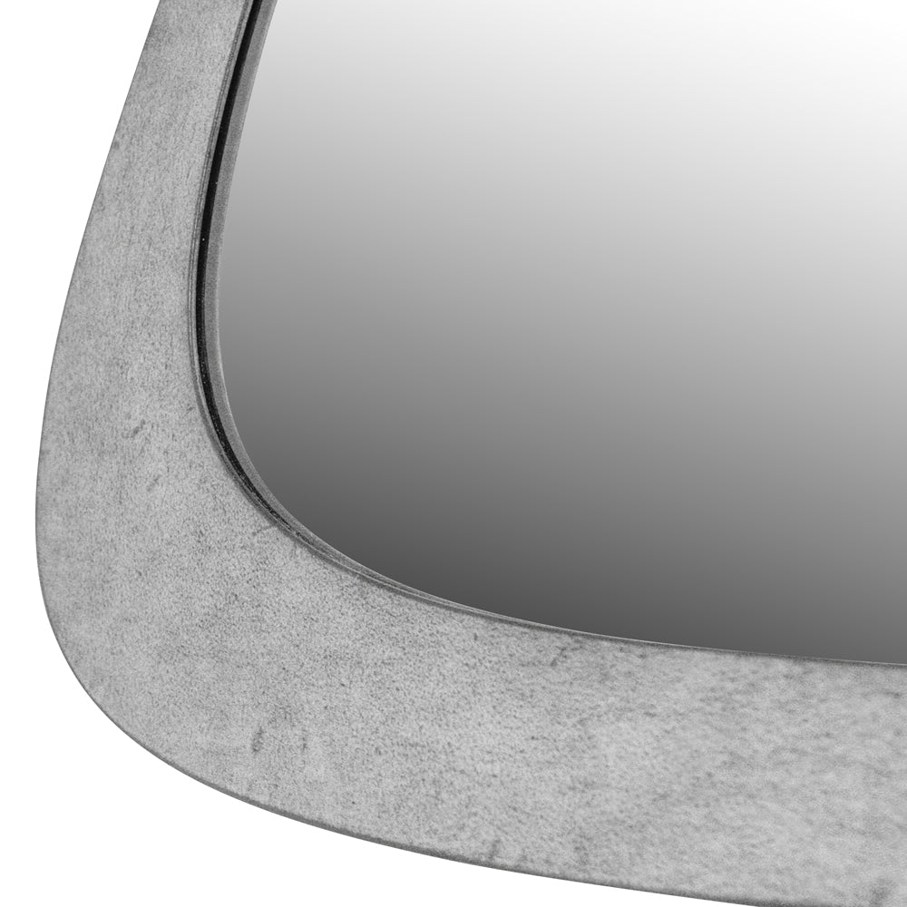Product photograph of Libra Interiors Martin Iron Framed Abstract Wall Mirror Brushed Grey Finish Small from Olivia's.