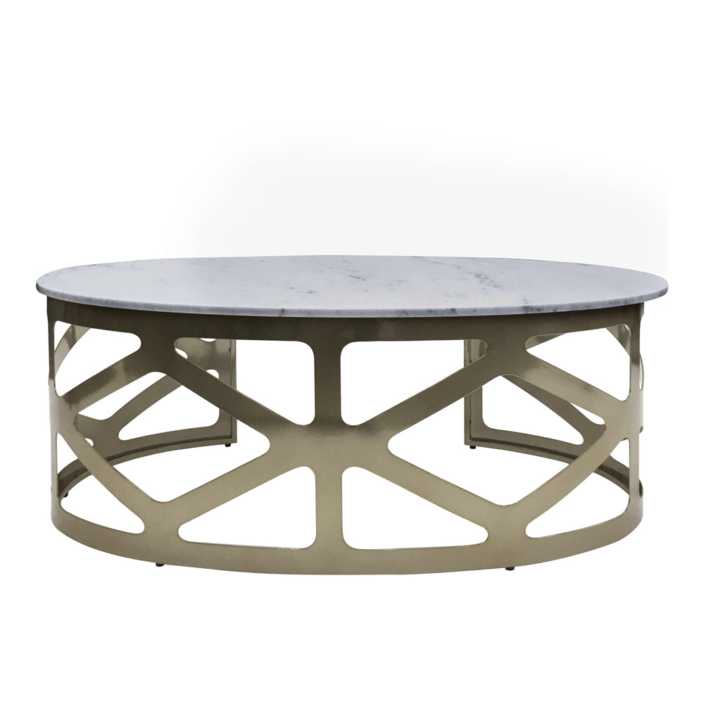 Product photograph of Libra Midnight Mayfair Collection - Metropolitan Coffee Table Metallic Black Nickel Finish With Grey Marble from Olivia's.