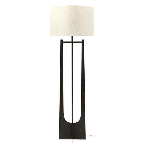 Product photograph of Libra Calm Neutral Collection - Glenthorpe Floor Lamp Shade Hammerd Iron Gilded Oak Finish from Olivia's