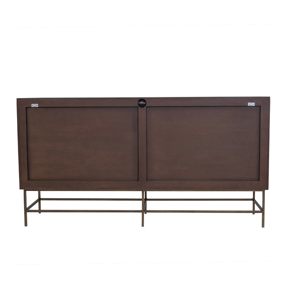 Product photograph of Libra Calm Neutral Collection - Japandi Four Door Wooden Cabinet from Olivia's.