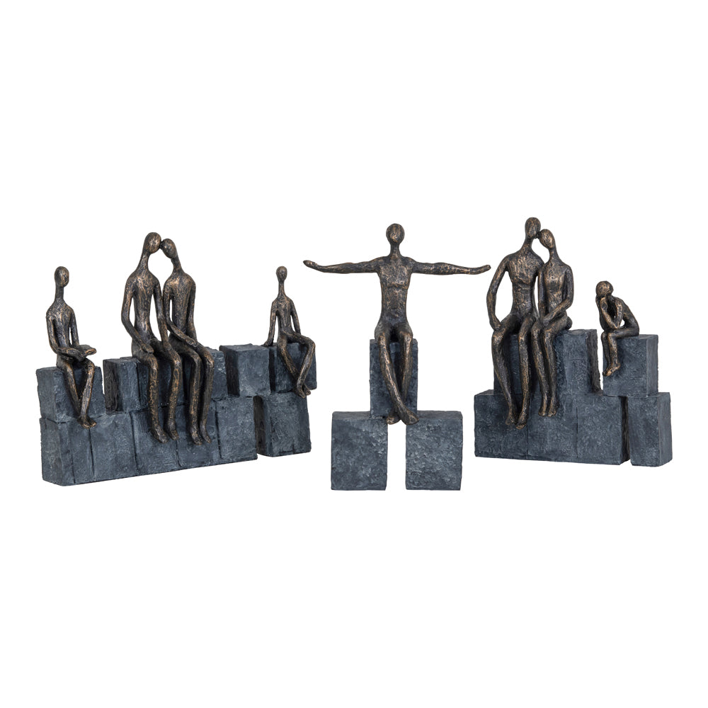 Product photograph of Libra Interiors Bronze Blocks Family Of Three from Olivia's.