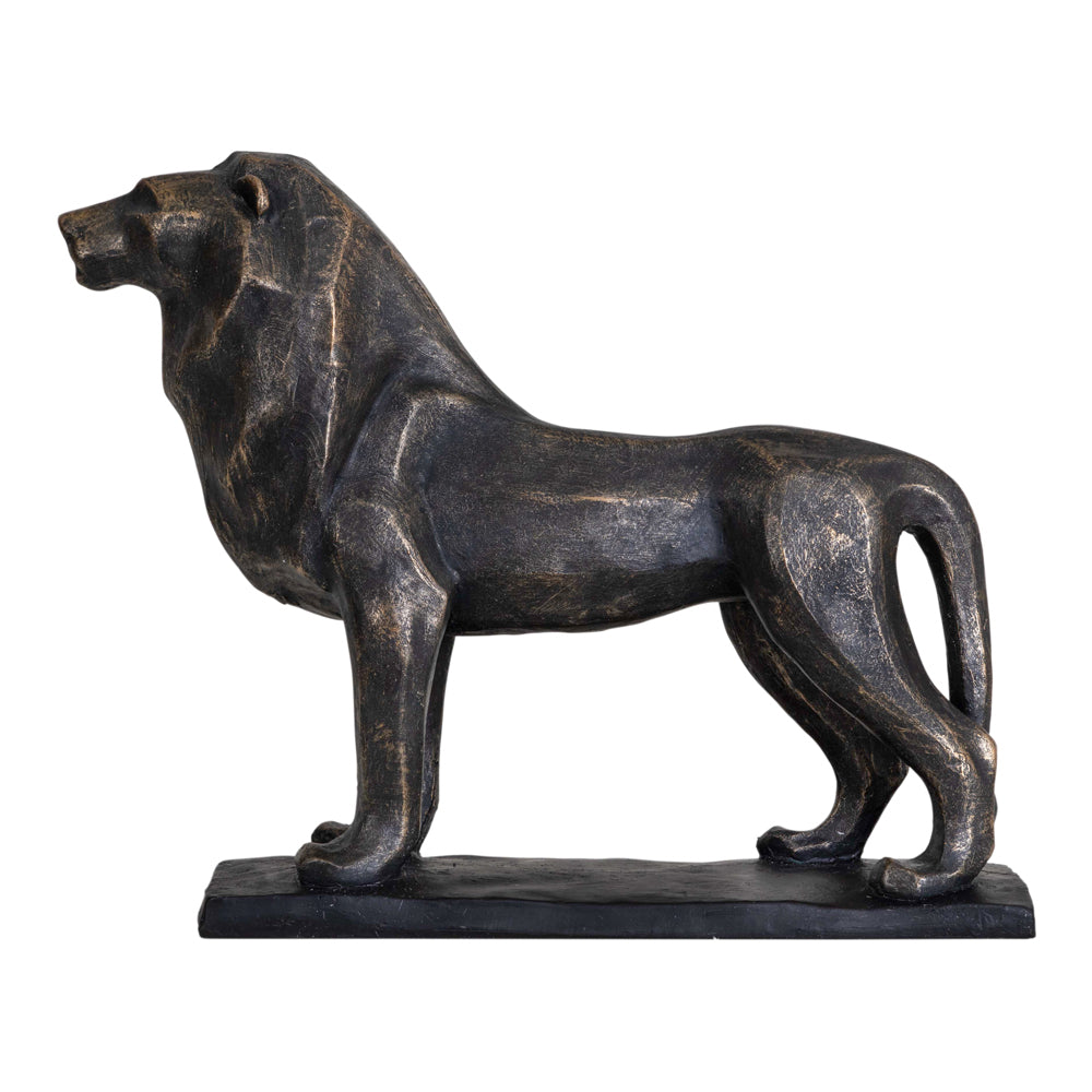 Product photograph of Libra Calm Neutral Collection - Cubist Resin Lion Sculpture from Olivia's