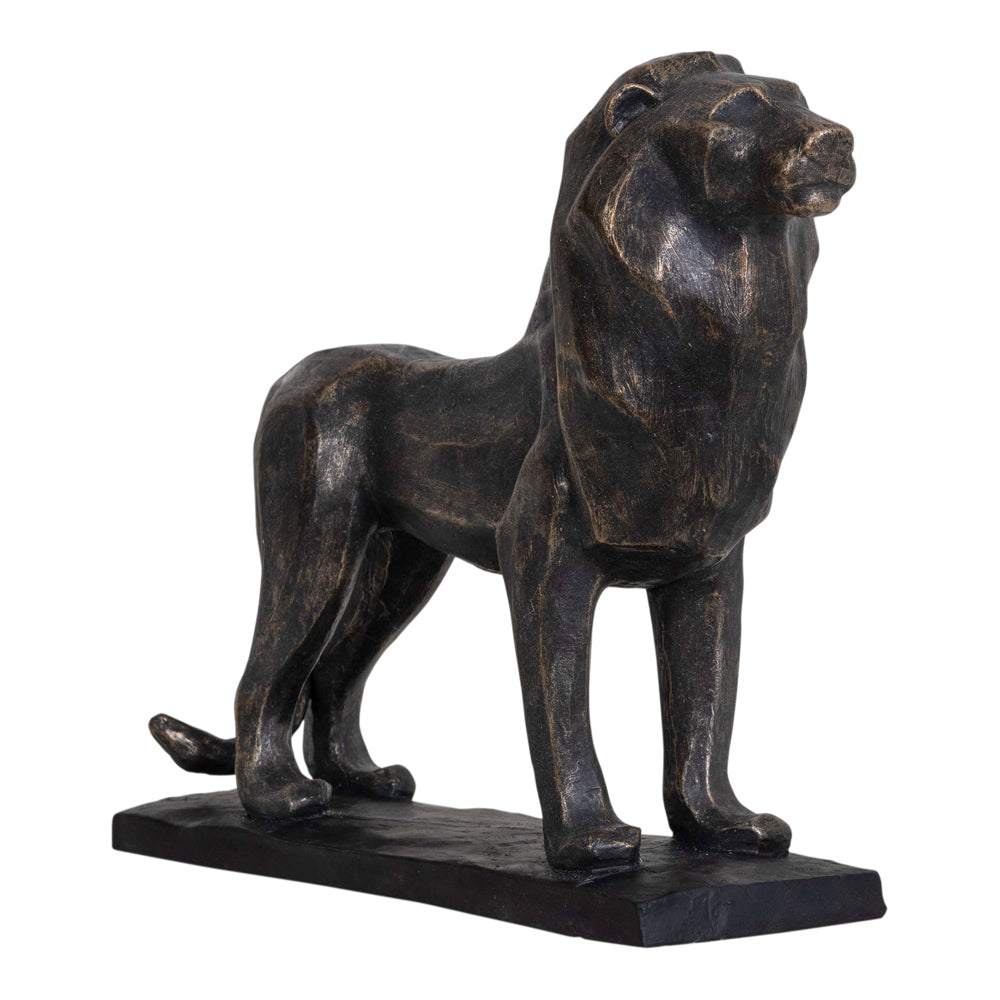 Product photograph of Libra Interiors Cubist Resin Lion Sculpture from Olivia's.