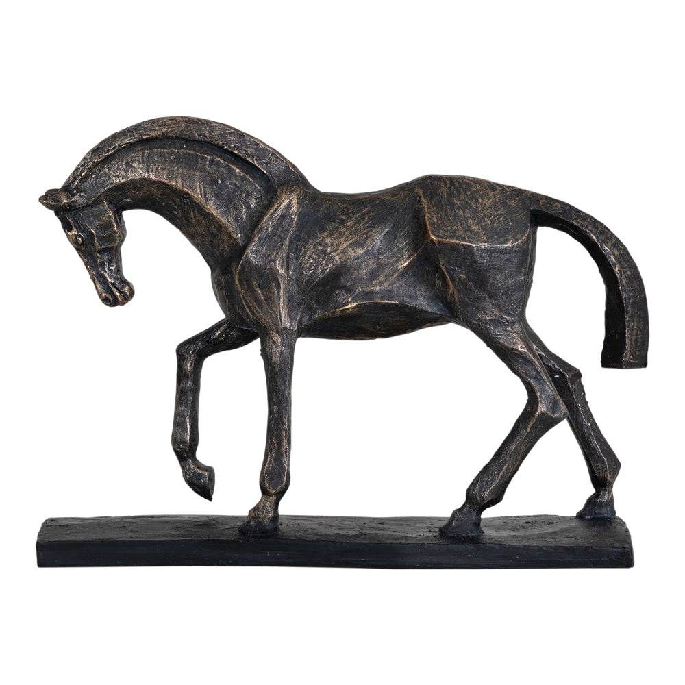 Product photograph of Libra Calm Neutral Collection - Cubist Horse Sculpture In Bronze from Olivia's