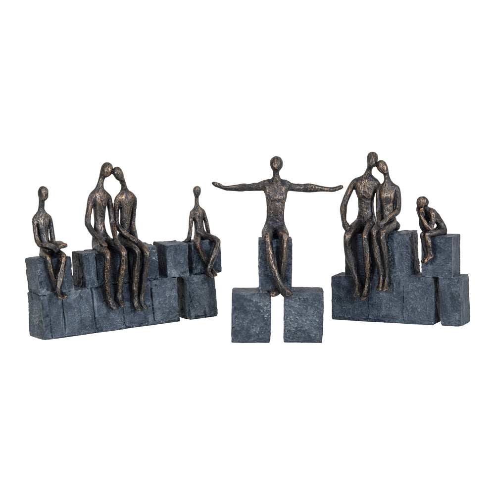 Product photograph of Libra Interiors Bronze Blocks Family Of Four from Olivia's.