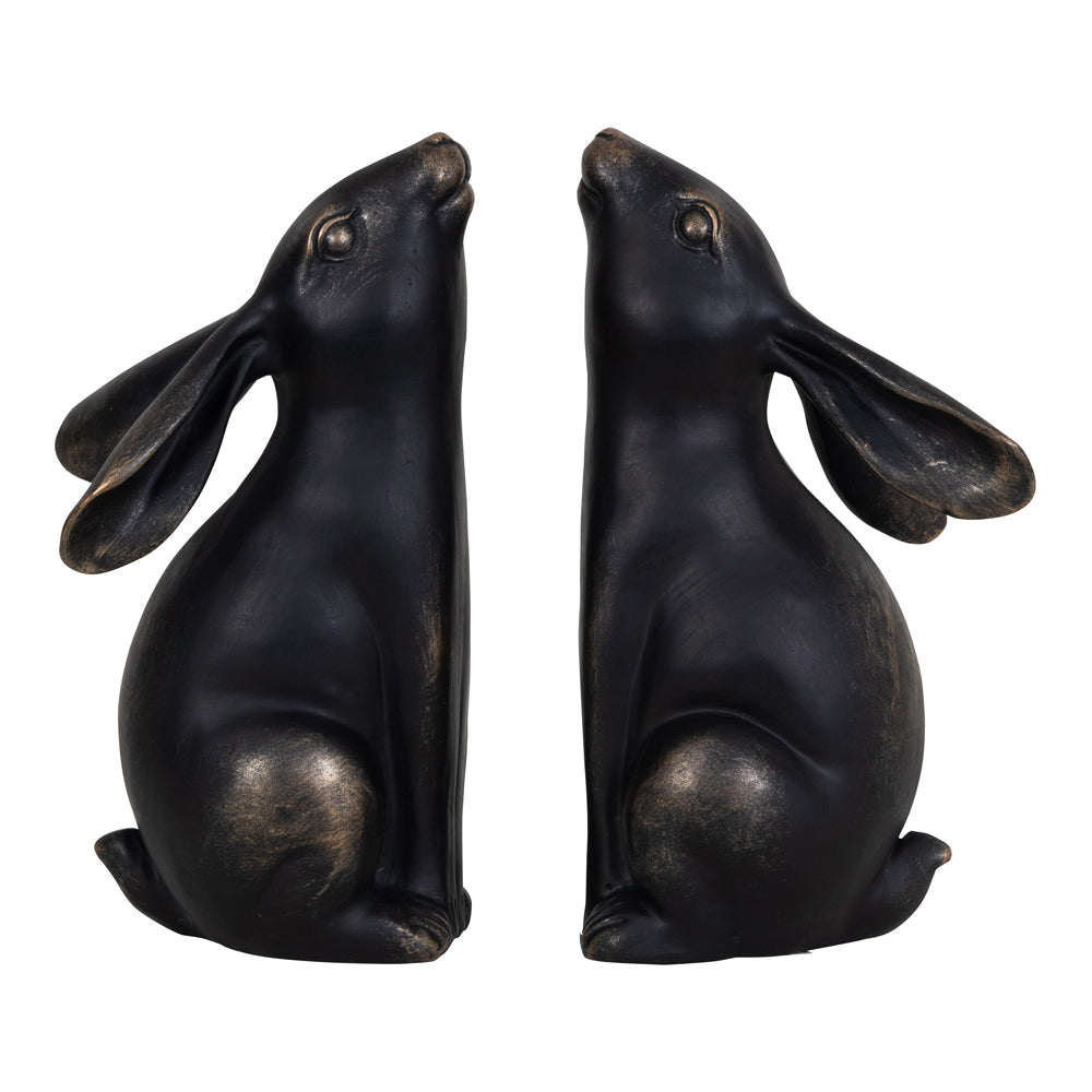 Product photograph of Libra Urban Botanic Collection - Bronze Hare Pair Sculpture from Olivia's