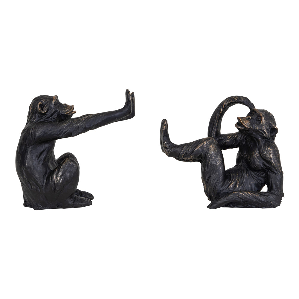Libra Set Of 2 Orangutan Sculptures