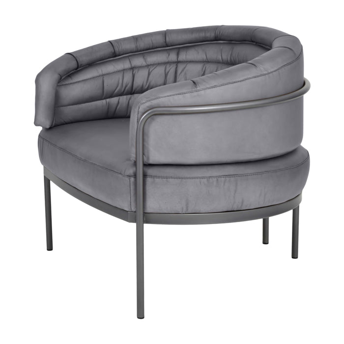 Product photograph of Libra Urban Botanic Collection - Angus Leather Concrete Armchair from Olivia's.