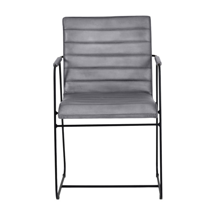 Libra Belton Leather Concrete Dining Chair