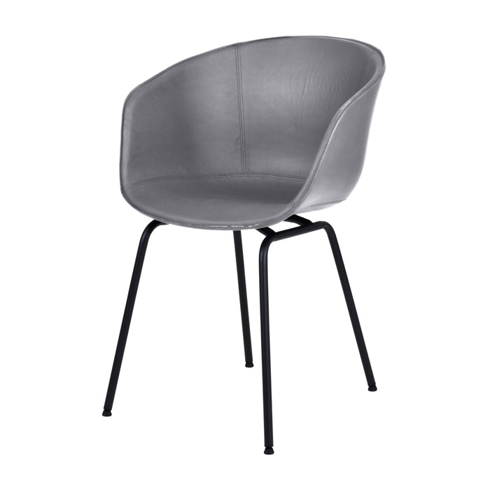 Product photograph of Libra Urban Botanic Collection - Galaxy Leather Concrete Dining Chair from Olivia's.