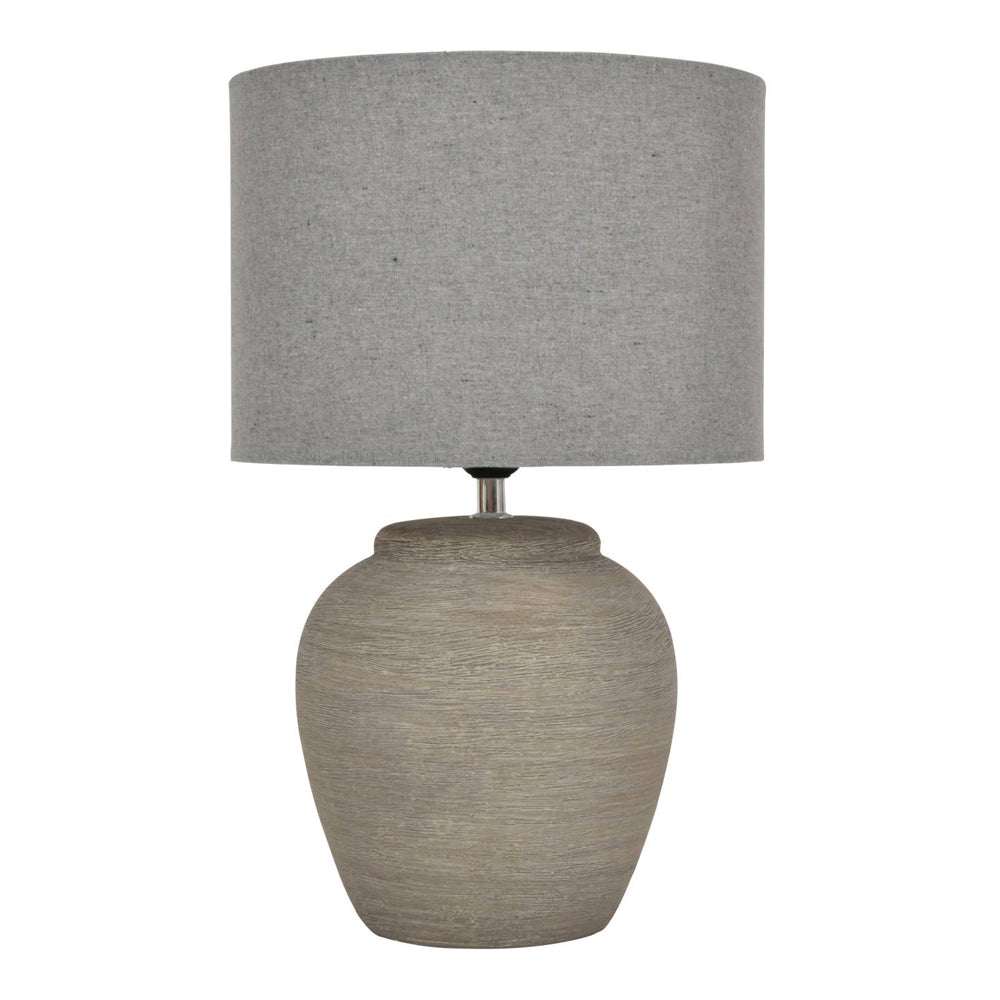 Libra Baslow Etched Grey Large Ceramic Table Lamp