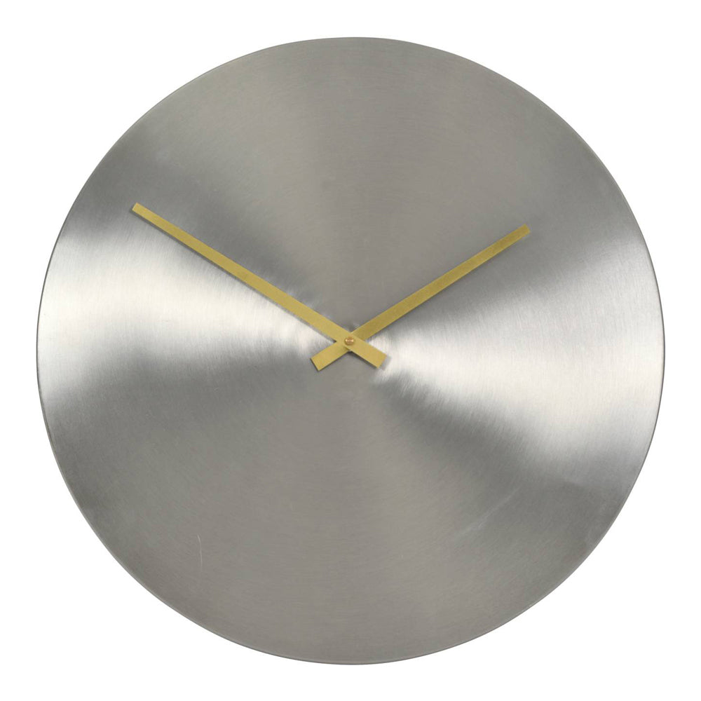 Libra Lode Brushed Silver 38 Cm Wall Clock With Brass Hands