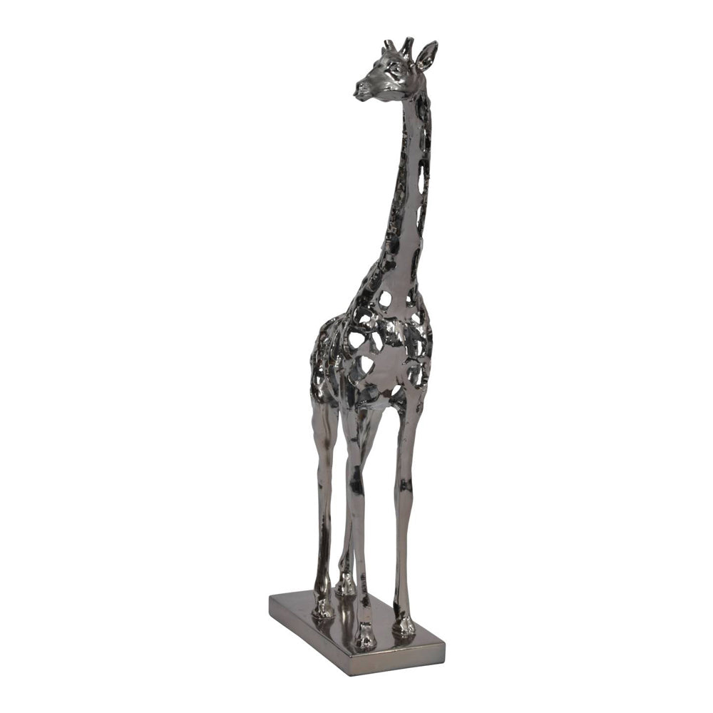 Product photograph of Libra Midnight Mayfair Collection - Courtney Black Nickel Hollow Giraffe 70 Cm Sculpture from Olivia's.