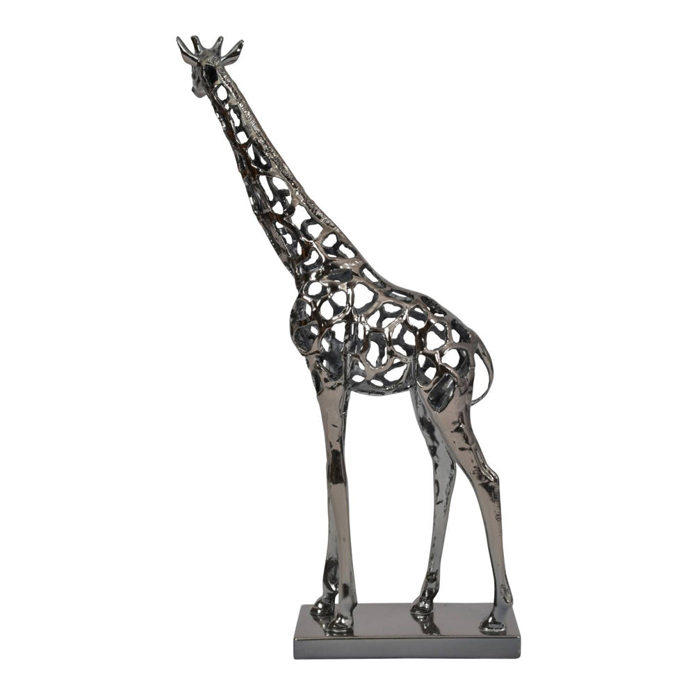 Product photograph of Libra Midnight Mayfair Collection - Courtney Black Nickel Hollow Giraffe 70 Cm Sculpture from Olivia's.