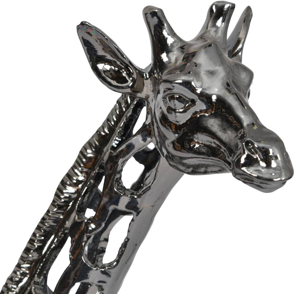 Product photograph of Libra Midnight Mayfair Collection - Courtney Black Nickel Hollow Giraffe 70 Cm Sculpture from Olivia's.