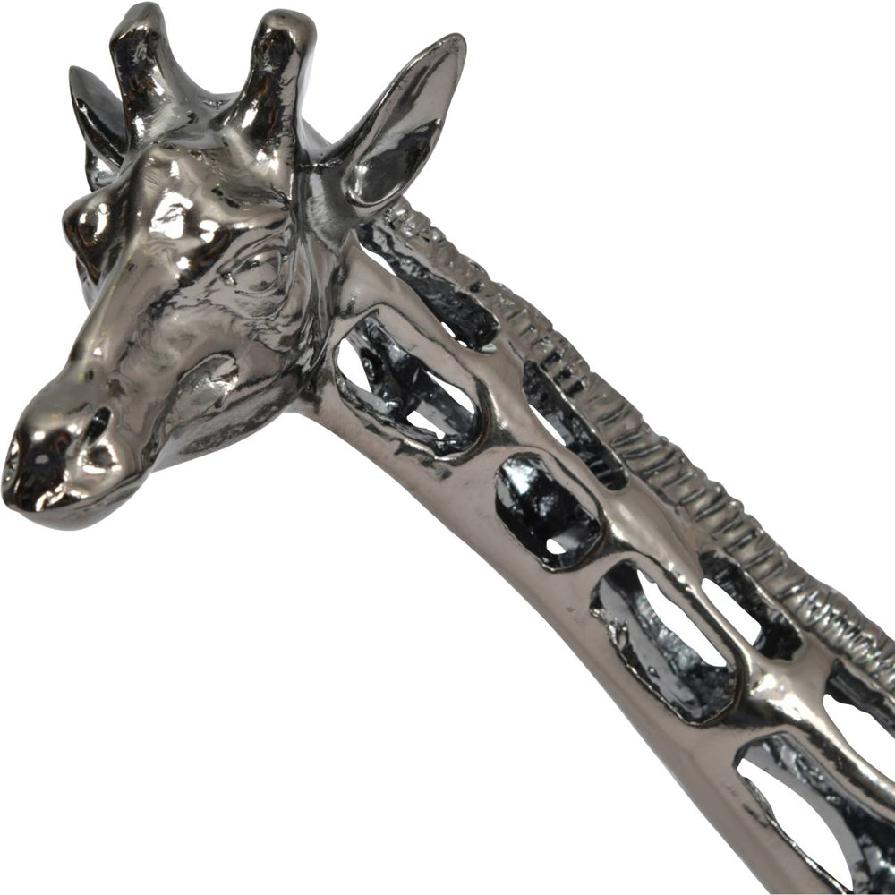 Product photograph of Libra Midnight Mayfair Collection - Courtney Black Nickel Hollow Giraffe 50 Cm Sculpture from Olivia's.