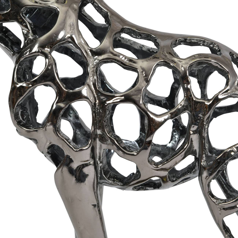 Product photograph of Libra Midnight Mayfair Collection - Courtney Black Nickel Hollow Giraffe 50 Cm Sculpture from Olivia's.