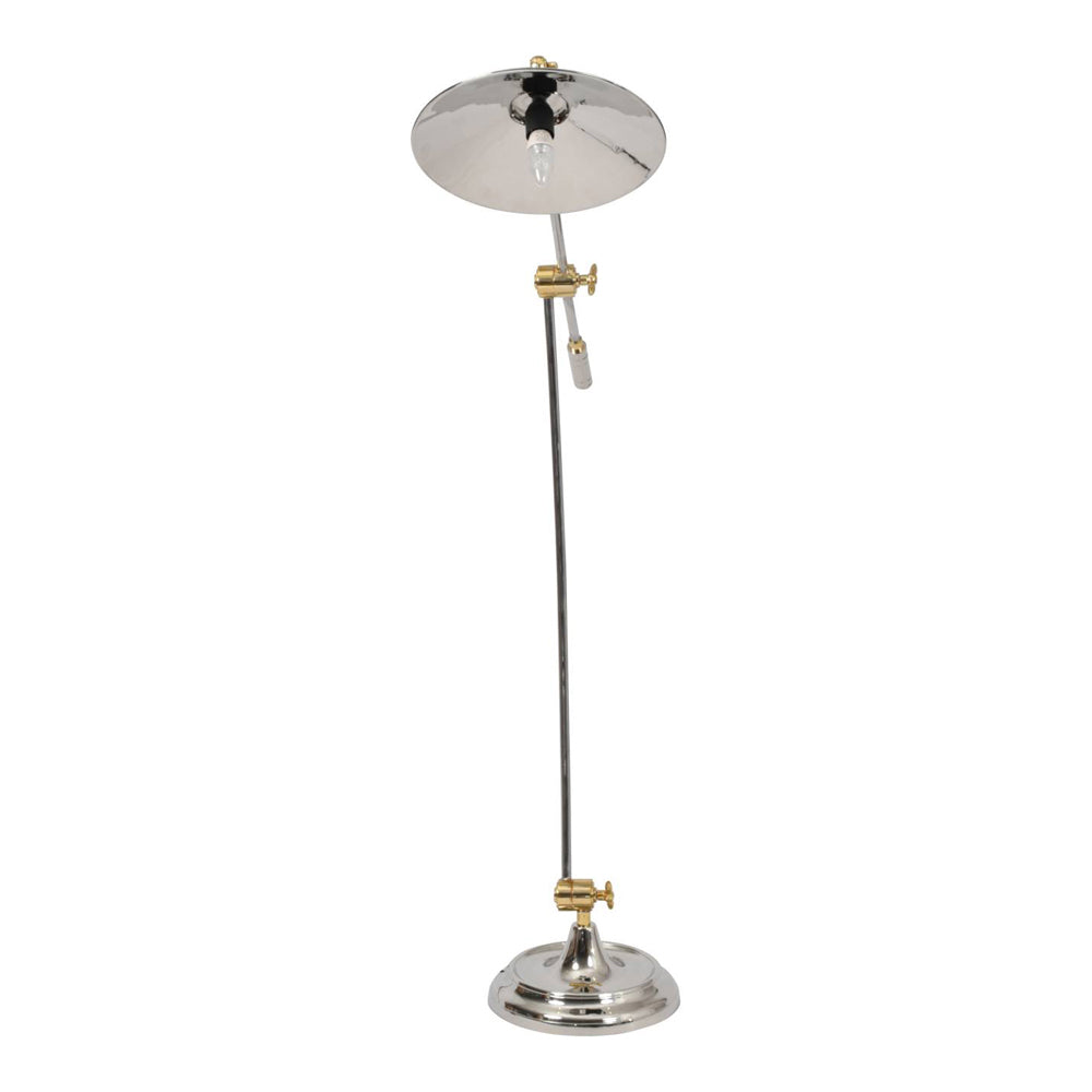 Product photograph of Libra Midnight Mayfair Collection - Haku Brass And Steel Adjustable Floor Lamp from Olivia's