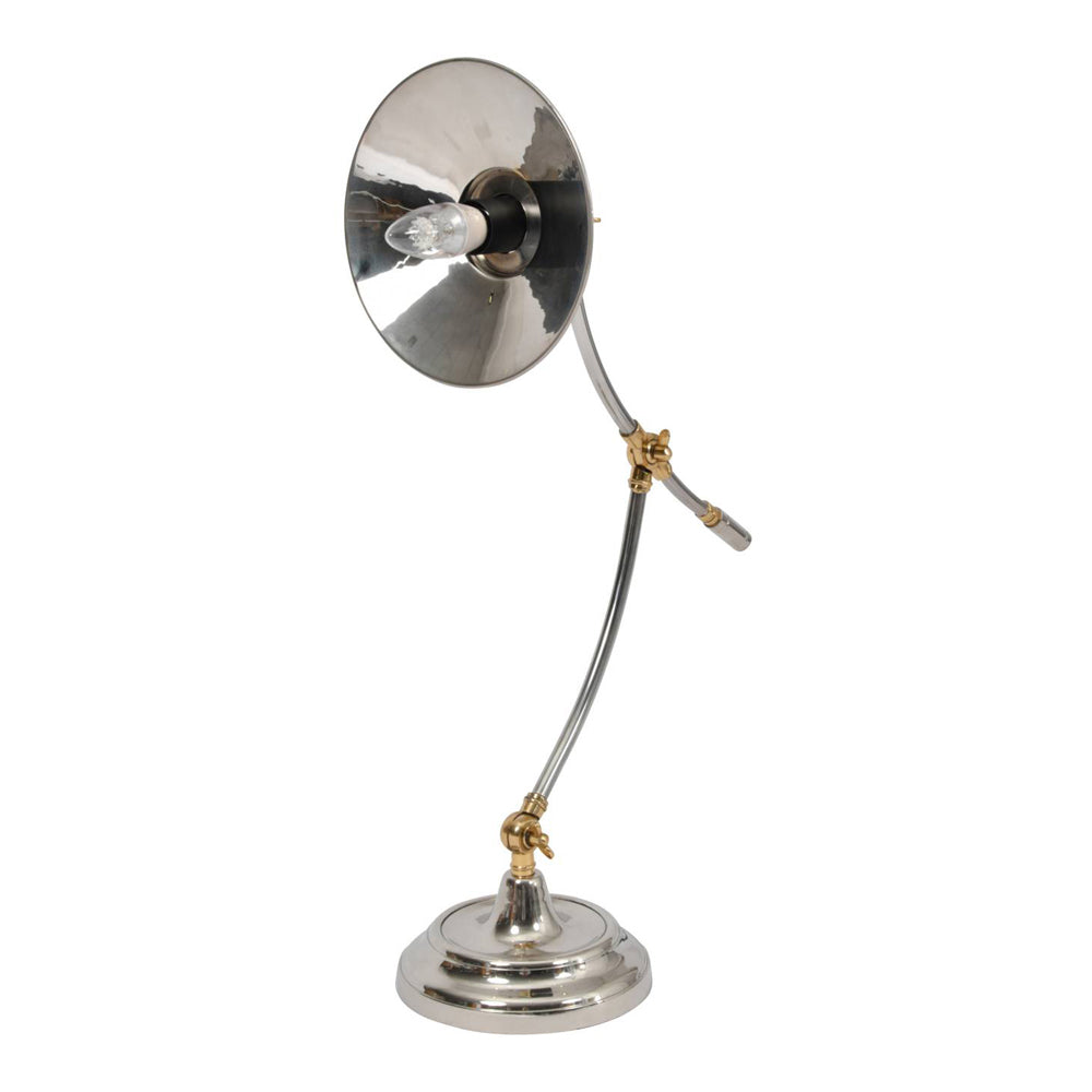 Product photograph of Libra Luxurious Glamour Collection - Haku Brass And Steel Adjustable Table Lamp from Olivia's