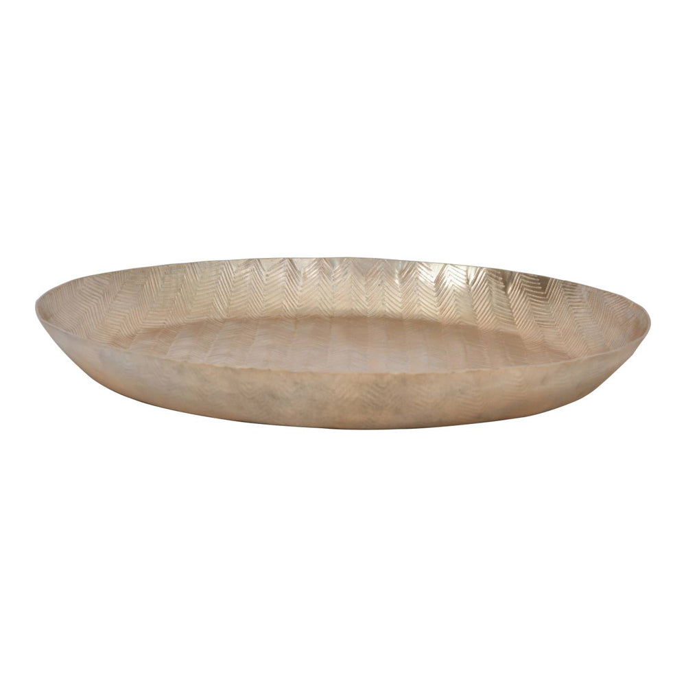 Product photograph of Libra Luxurious Glamour Collection - Herringbone Champagne 40 Cm Round Platter from Olivia's.