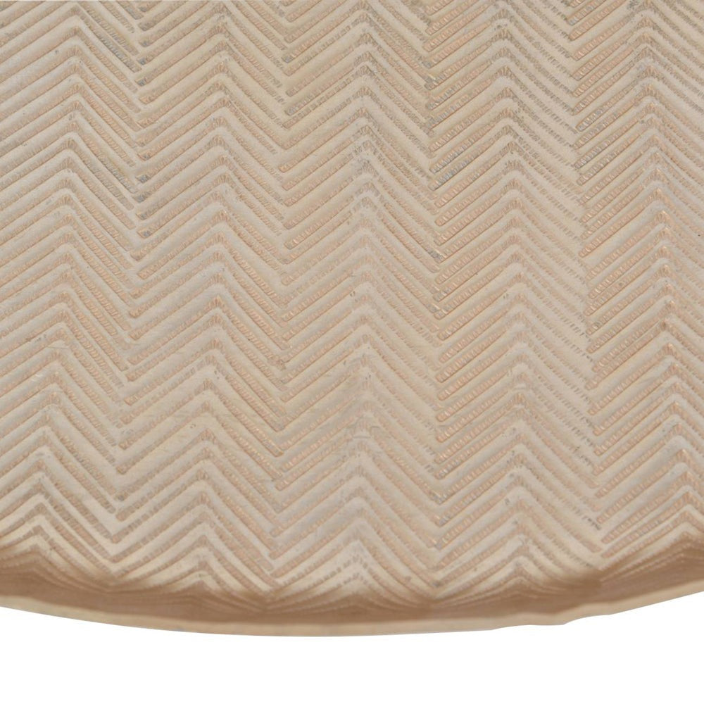 Product photograph of Libra Luxurious Glamour Collection - Herringbone Champagne 40 Cm Round Platter from Olivia's.