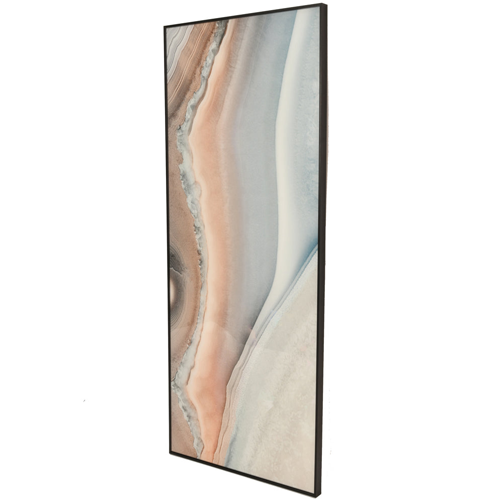 Product photograph of Libra Calm Neutral Collection - Soft Pink And Blue Agate Glass Wall Art - Vertical Hanging from Olivia's.