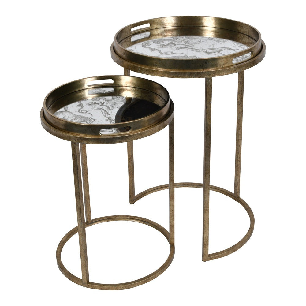Libra Constellation Map Set Of Two Side Tables