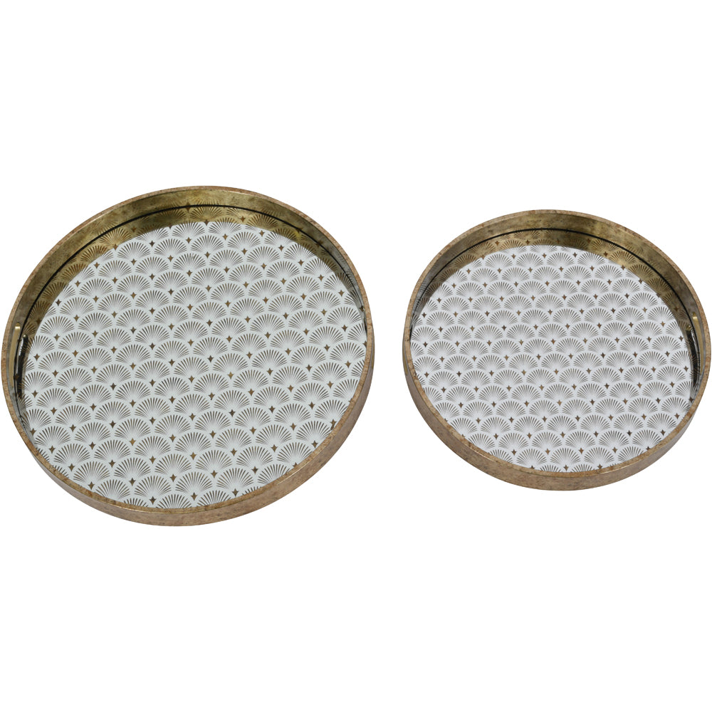 Product photograph of Libra Interiors Deco Scallop Trays Gold from Olivia's