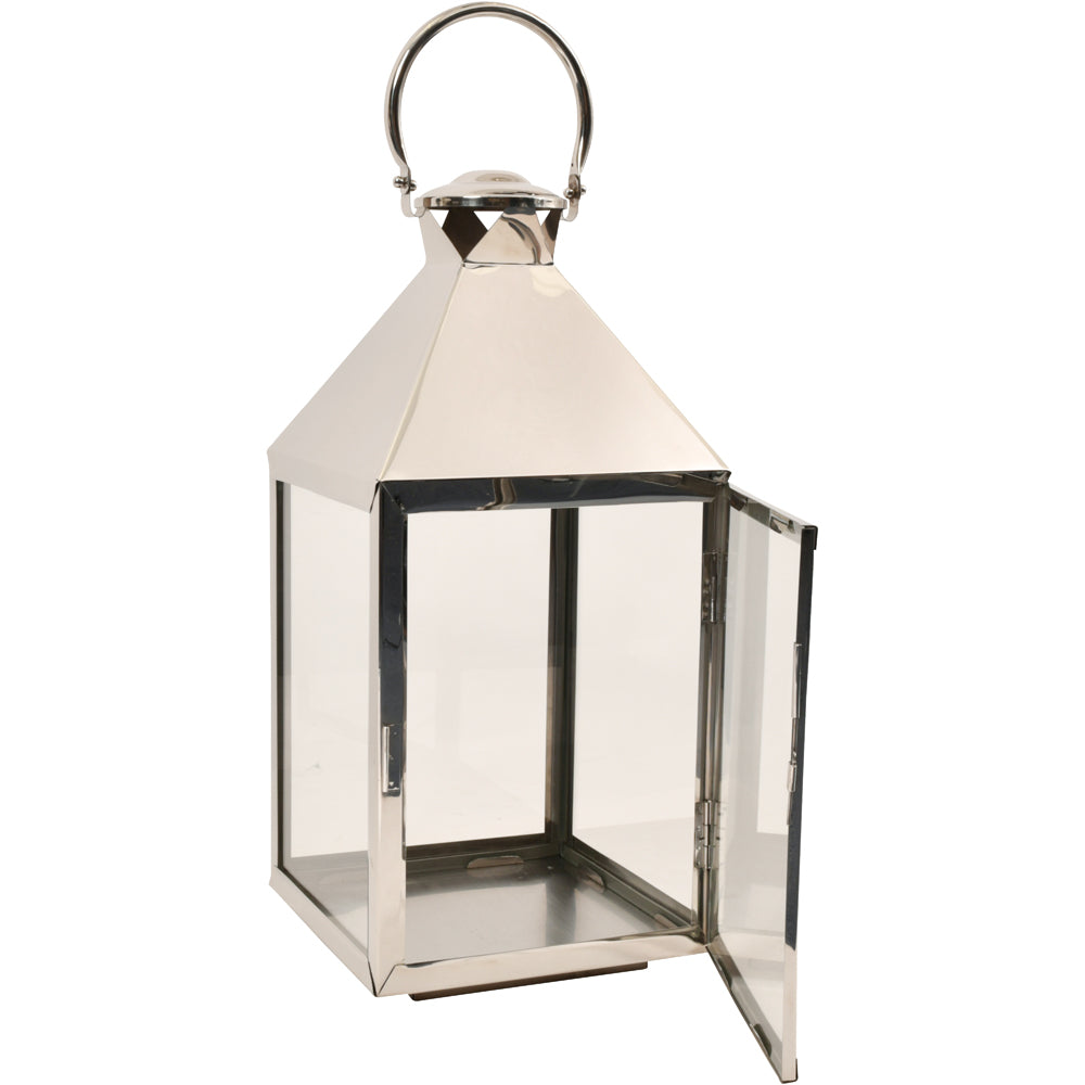 Product photograph of Libra Midnight Mayfair Collection - Iconic Brompton Square Lantern Polished Nickel from Olivia's.