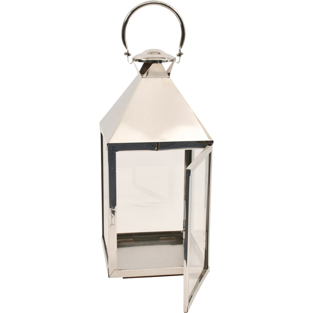 Product photograph of Libra Midnight Mayfair Collection - Iconic Brompton Square Lantern Polished Nickel from Olivia's.