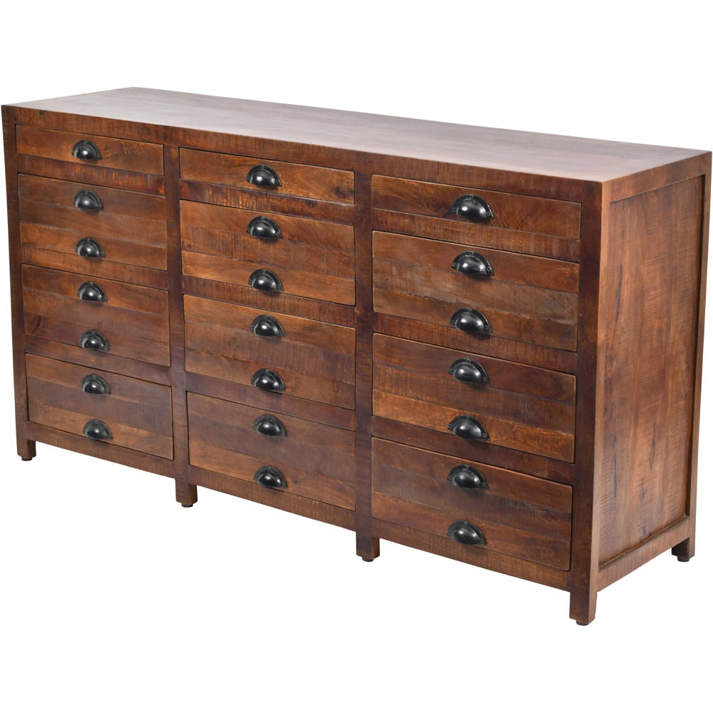 Product photograph of Libra Urban Botanic Collection - Apothecary Style Chest Of Drawers In Brown from Olivia's.