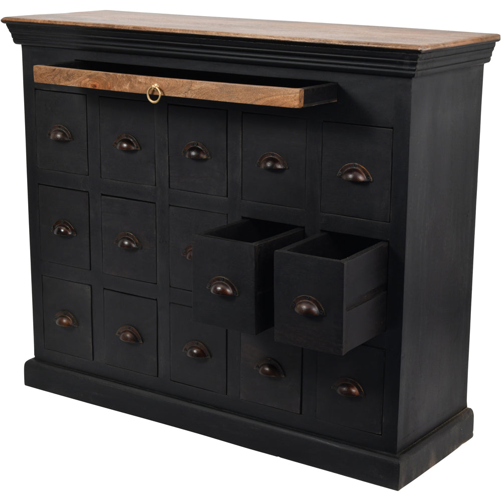 Product photograph of Libra Urban Botanic Collection - Hoxton Chest Of Drawers Black from Olivia's.