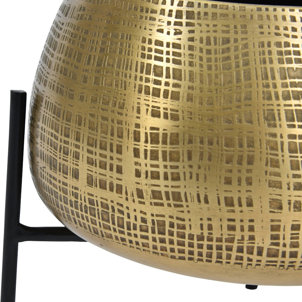 Product photograph of Libra Interiors Clyde Tabletop Planters Brass from Olivia's.