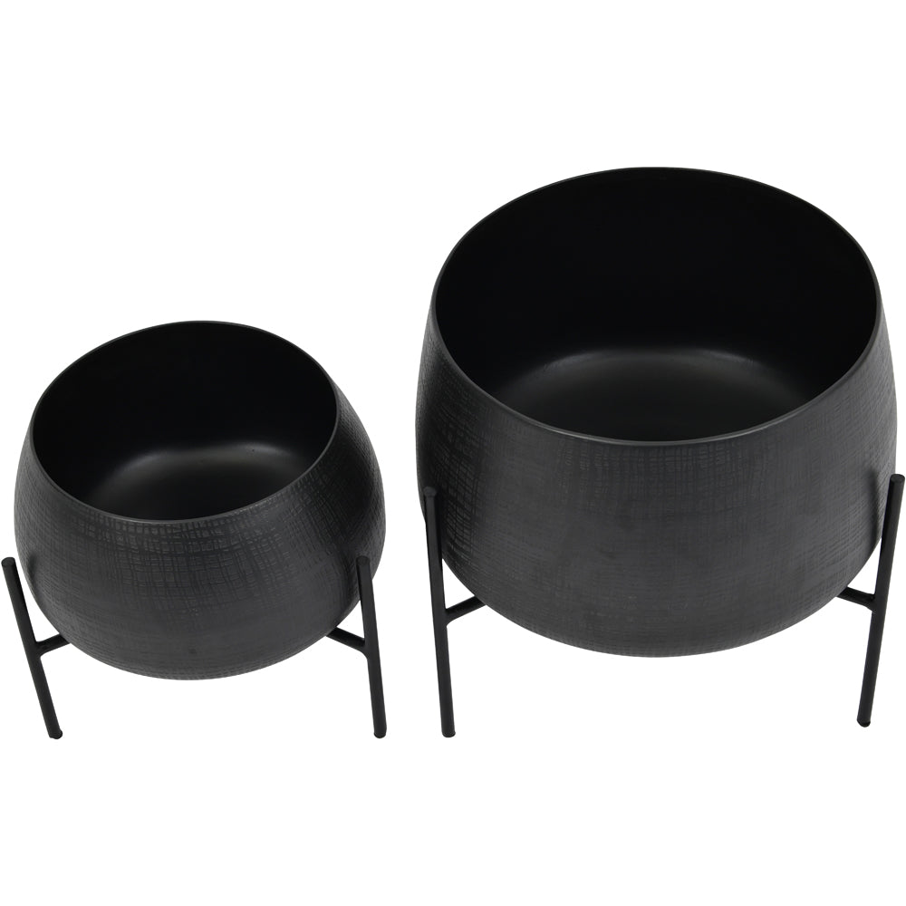 Product photograph of Libra Interiors Clyde Tabletop Planters Black from Olivia's.