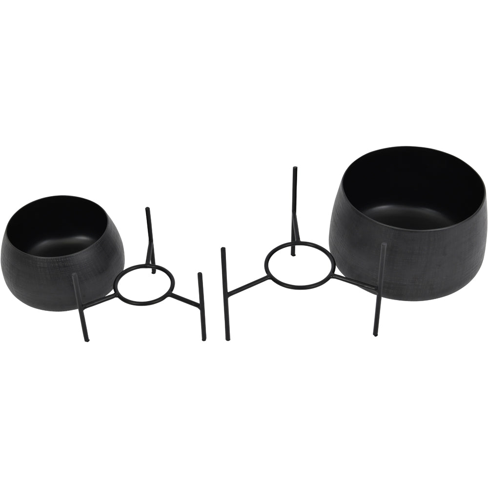 Product photograph of Libra Interiors Clyde Tabletop Planters Black from Olivia's.