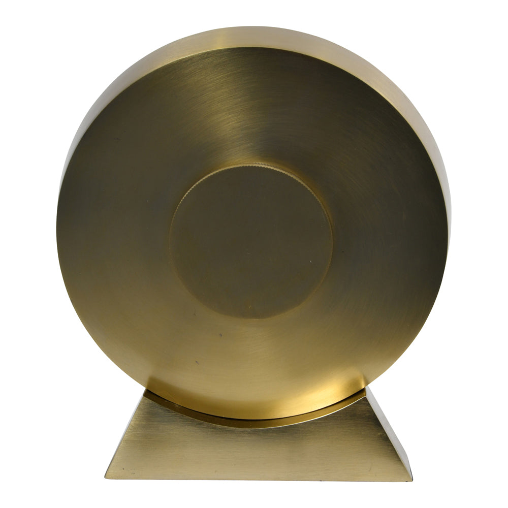 Product photograph of Libra Urban Botanic Collection - Whitmore Brass Round Mantel Clock from Olivia's.