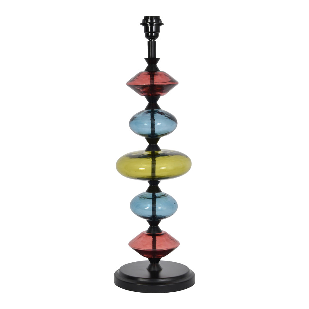 Libra Eva Table Lamp In Ebony Black And Green Glass Base Only