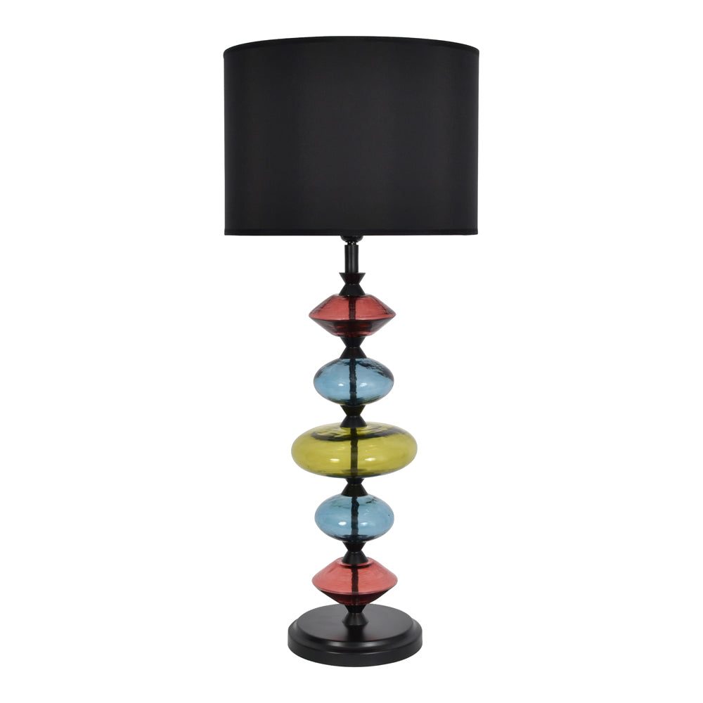 Product photograph of Libra Urban Botanic Collection - Eva Table Lamp In Ebony Black And Green Glass Base Only from Olivia's.