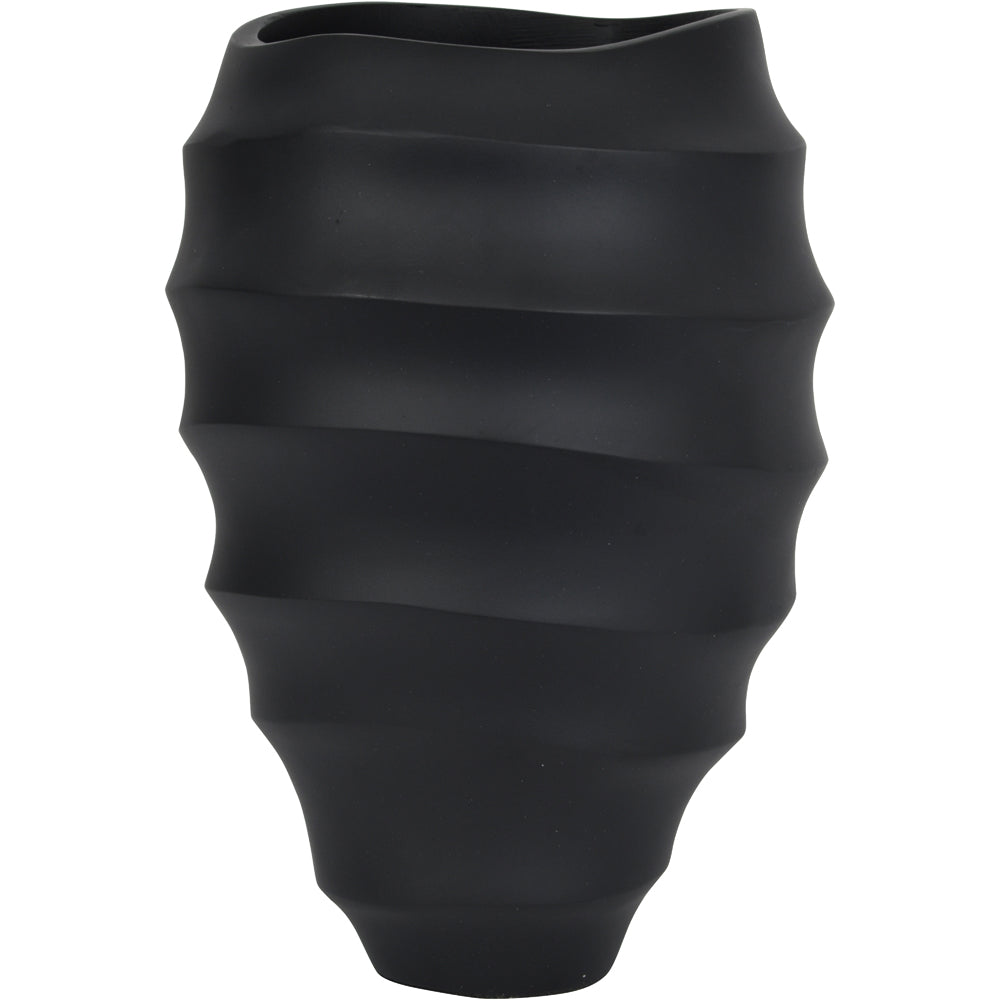 Product photograph of Libra Calm Neutral Collection - Contour Vase In Black from Olivia's