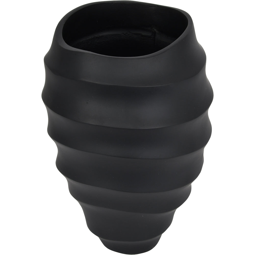 Product photograph of Libra Calm Neutral Collection - Contour Vase In Black from Olivia's.