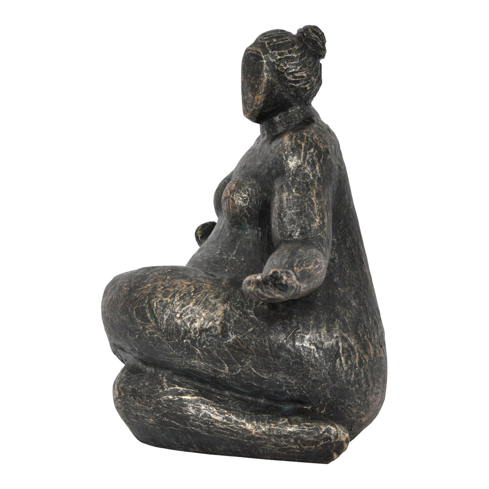 Product photograph of Libra Calm Neutral Collection - Freya Meditating Feminine Form Resin Sculpture from Olivia's.