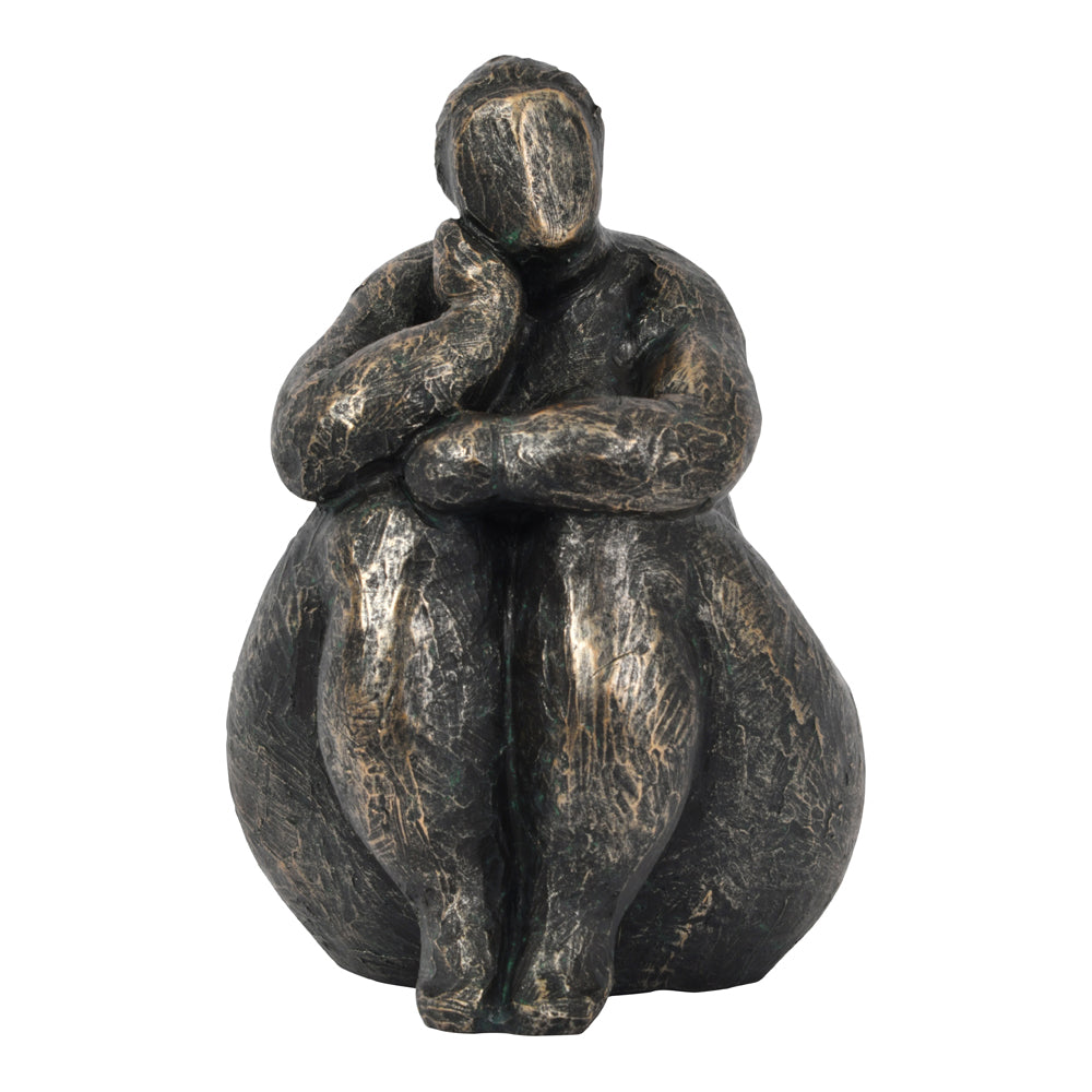 Libra Athena Contemplating Feminine Form Resin Sculpture