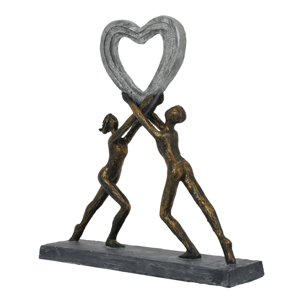 Product photograph of Libra Interiors Uplifting Love Couple With Heart Resin Sculpture from Olivia's.