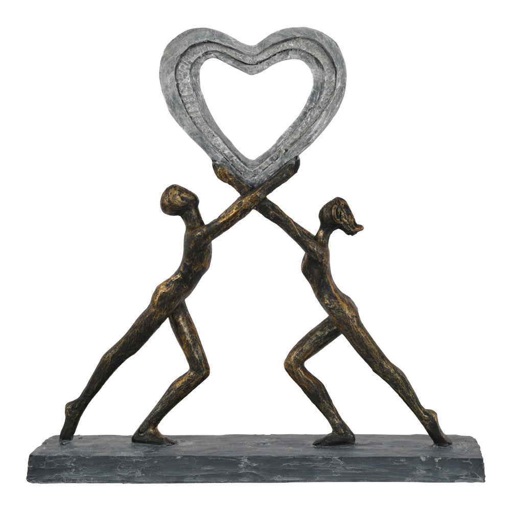 Product photograph of Libra Calm Neutral Collection - Uplifting Love Couple With Heart Resin Sculpture from Olivia's.