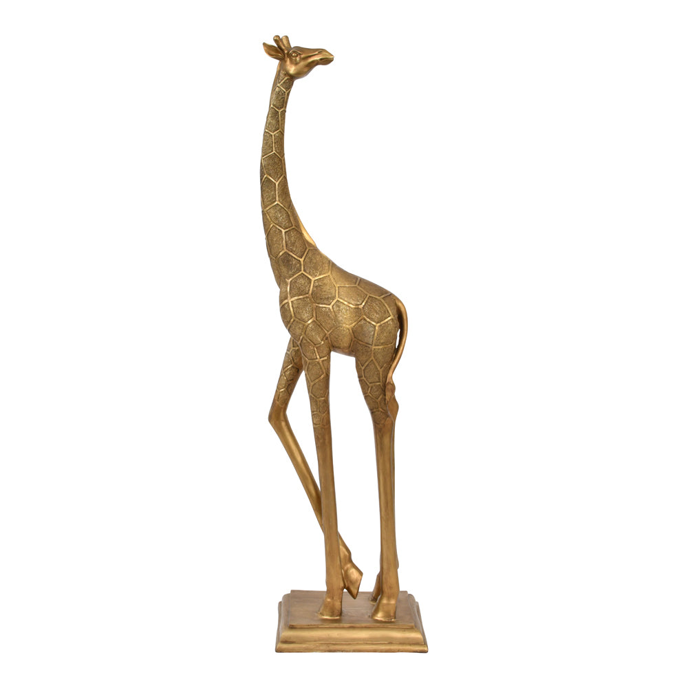 Libra Giant Giraffe Gold Sculpture Head Back