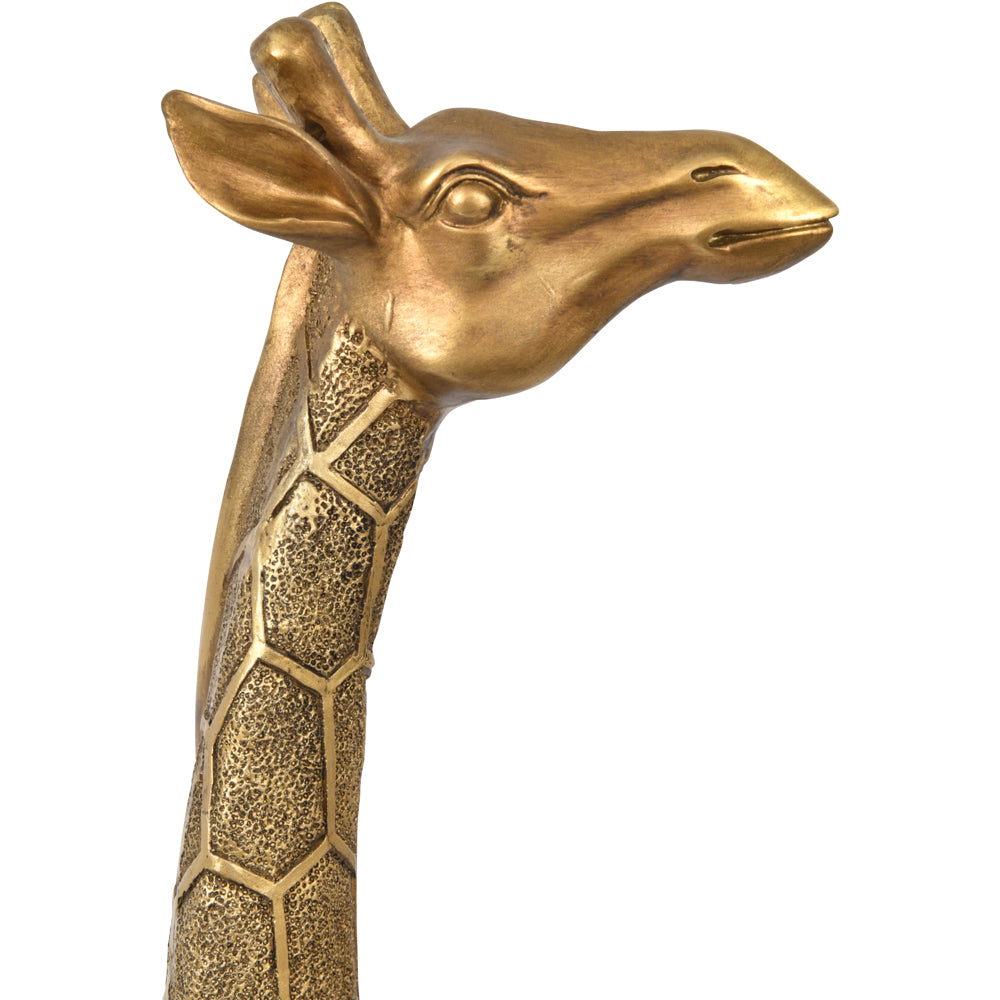 Product photograph of Libra Luxurious Glamour Collection - Giant Giraffe Gold Sculpture Head Back from Olivia's.