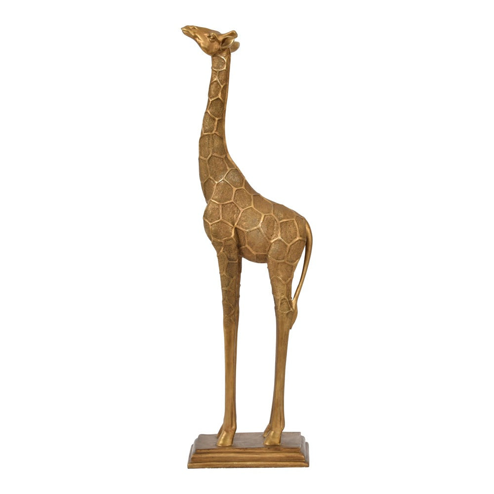 Product photograph of Libra Interiors Giant Giraffe Gold Sculpture Head Forward from Olivia's