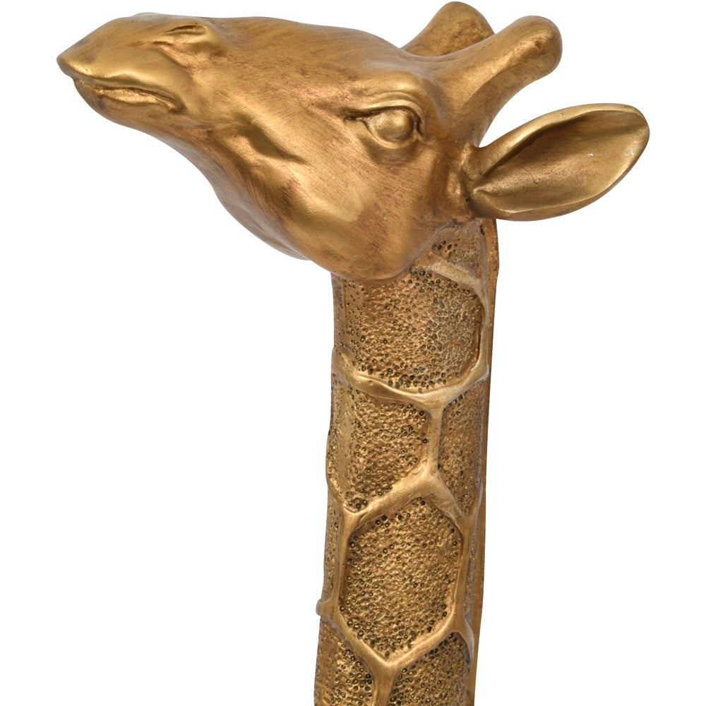 Product photograph of Libra Interiors Giant Giraffe Gold Sculpture Head Forward from Olivia's.